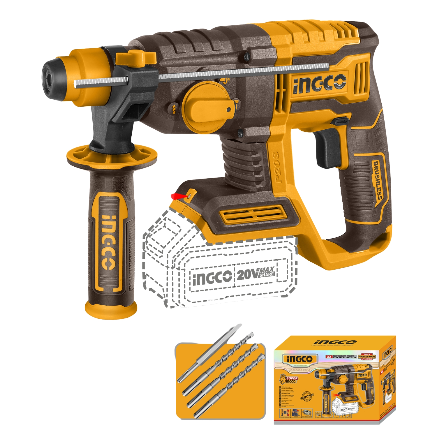 INGCO Aku udarna bušilica 20V SOLO CRHLI21228