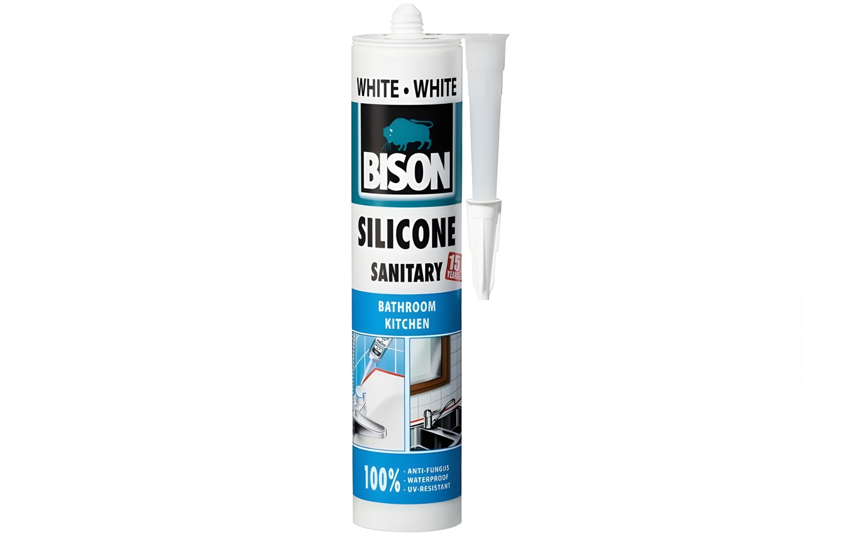BISON Silikon sanitarni bijeli 280ml