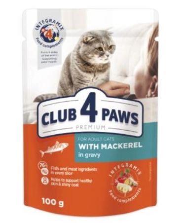 CLUB 4 PAWS HRANA ZA MAČKE SA SKUŠOM U SOSU 100g CLUB 4 PAWS CLUB 4 PAWS HRANA ZA MAČKE SA SKUŠOM U SOSU 100g CLUB 4 PAWS