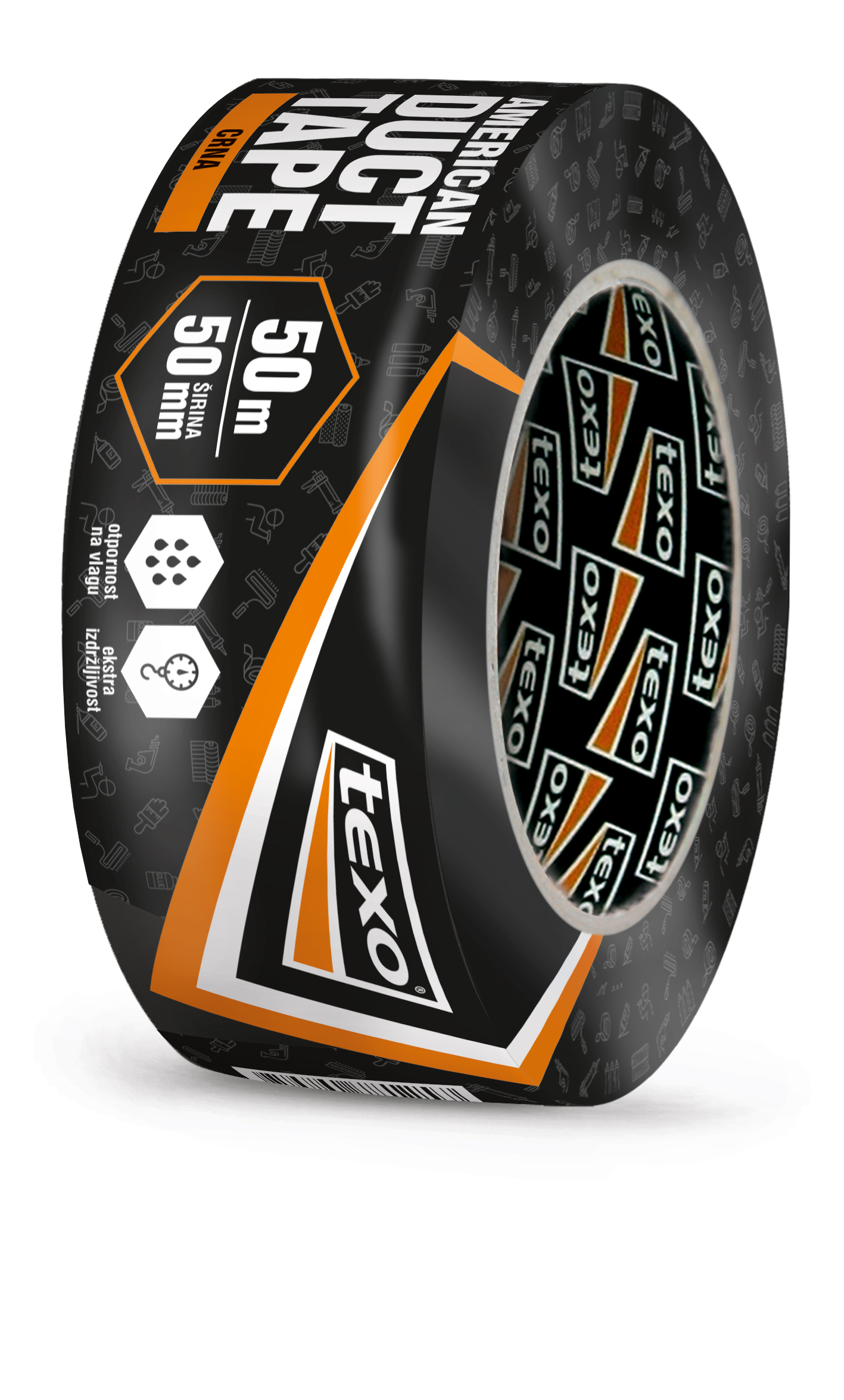 TEXO American duct tape crna 50m TEXO American duct tape crna 50m