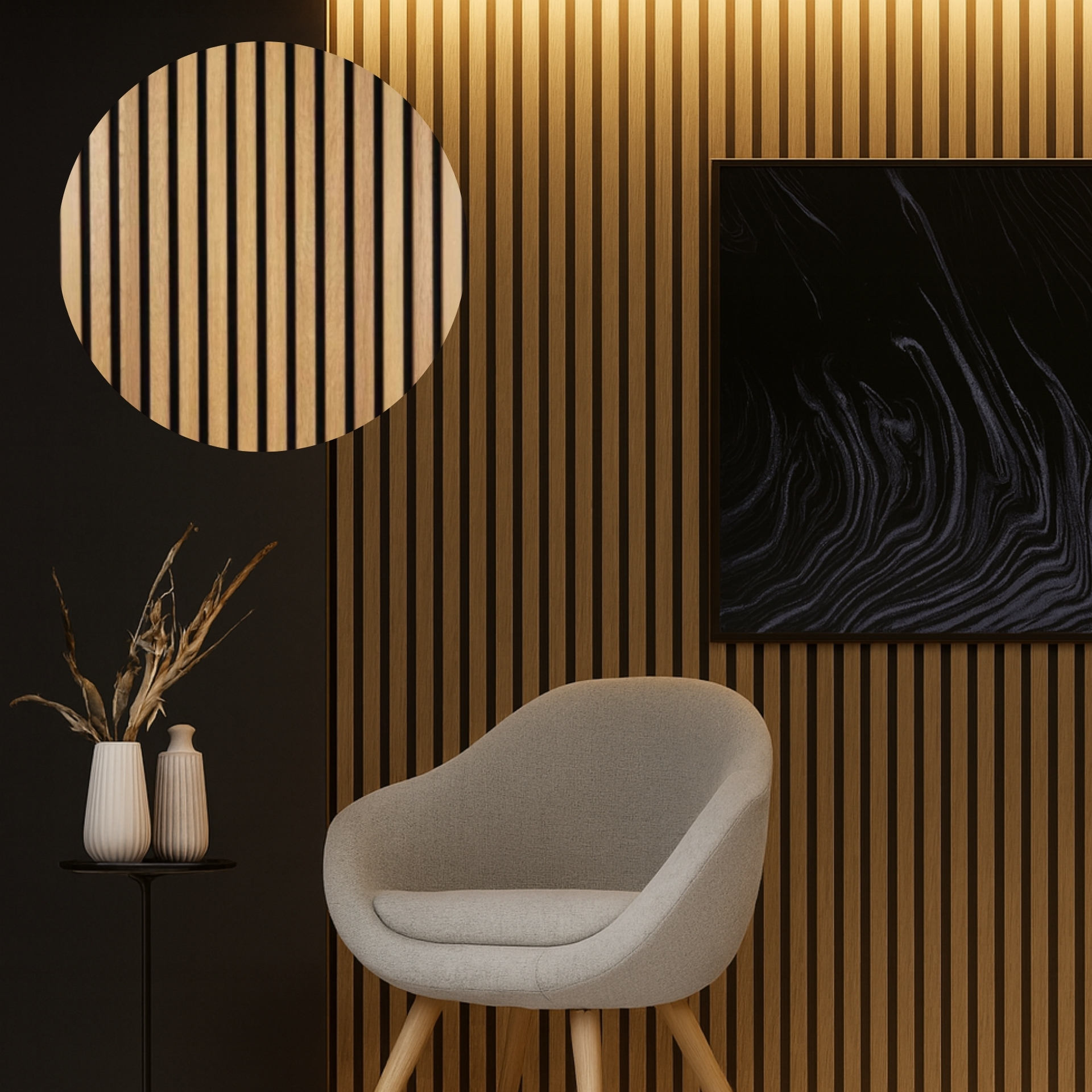  Akustični dekor panel black light oak 2700x300 mm 