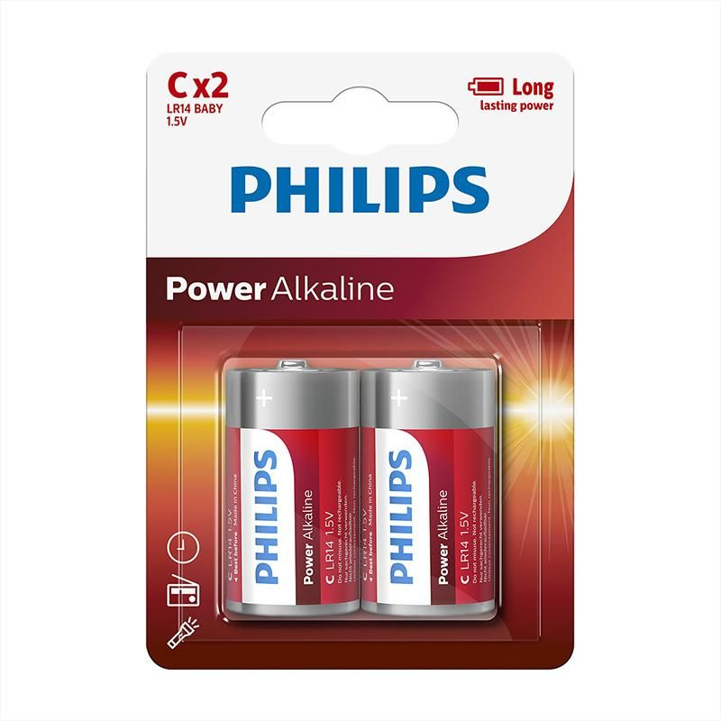 PHILIPS Baterije LR14/C 2/1