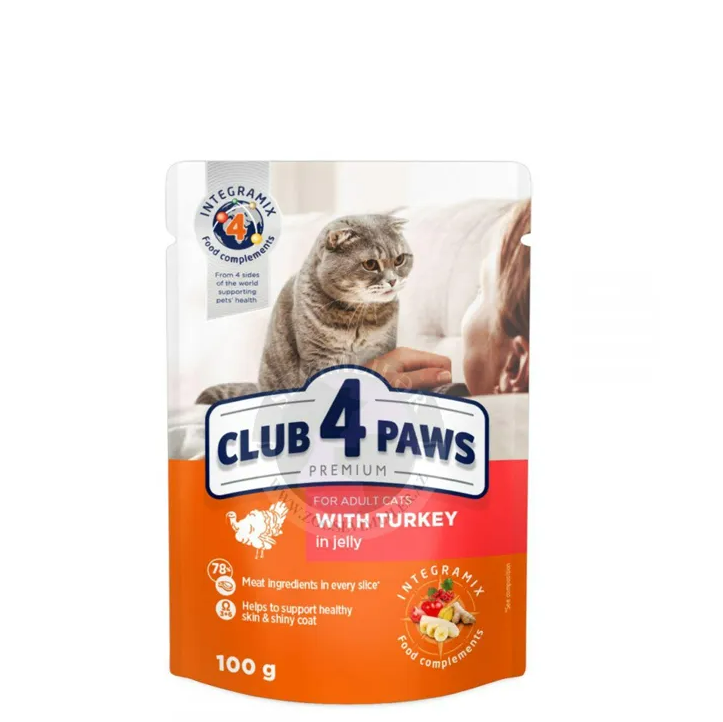 CLUB 4 PAWS HRANA ZA MAČKE SA ĆURETINOM U ŽELEU 100g CLUB 4 PAWS CLUB 4 PAWS HRANA ZA MAČKE SA ĆURETINOM U ŽELEU 100g CLUB 4 PAWS