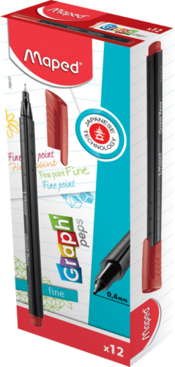 MAPED FINELINER 0.4 MM CRVENA BOX DECO MAPED FINELINER 0.4 MM CRVENA BOX DECO