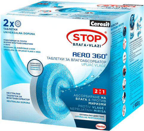 CERESIT Ceresit stop vlazi - neutralna tableta 2x450gr CERESIT Ceresit stop vlazi - neutralna tableta 2x450gr