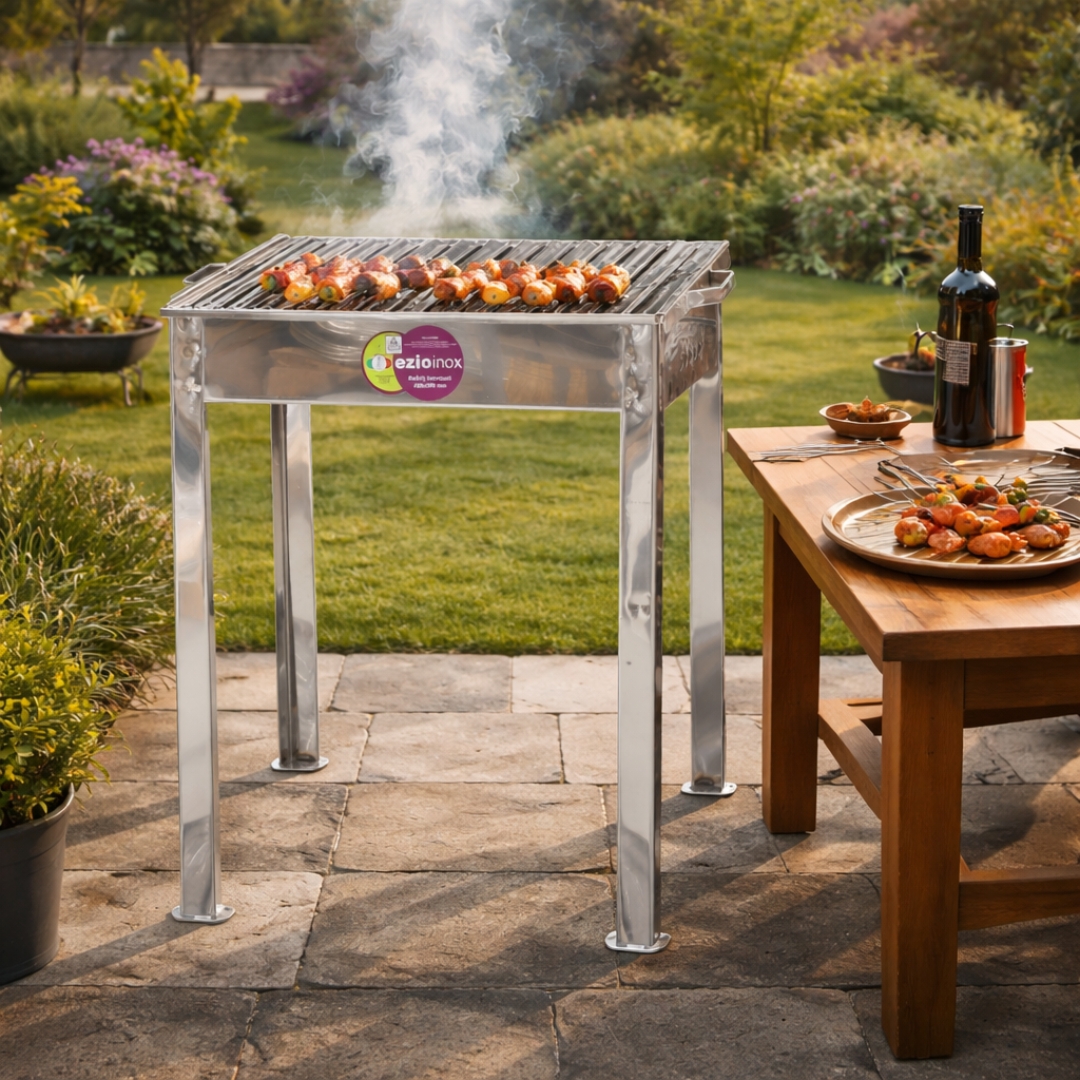 EZIOINOX ROŠTILJ ČETVRTASTI KOSI 460X390